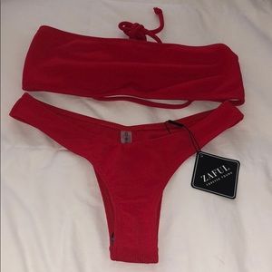 Zaful Red Bikini and Bandeau Top